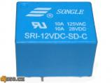Relé SRI-12VDC-SD-C 12V 10A (128VAC/10A) 22x17x15mm